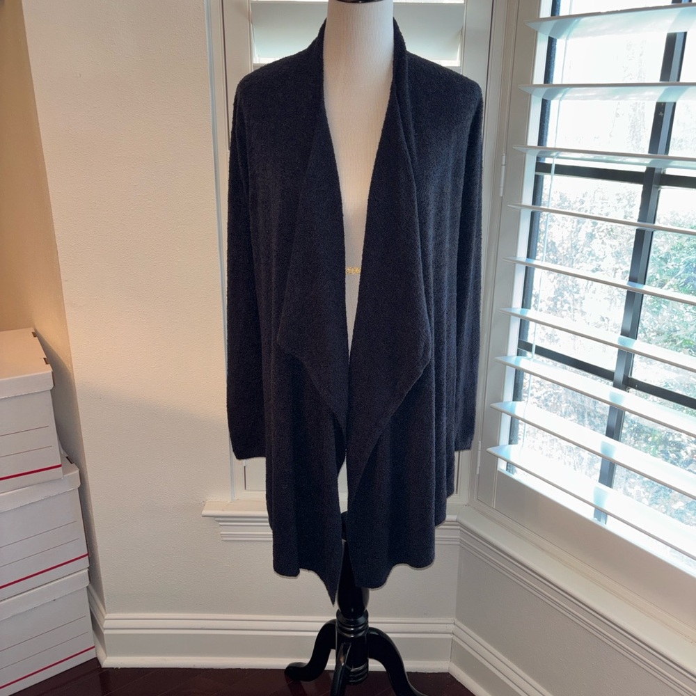 Barefoot Dreams Charcoal Open Front Cardigan - S/M